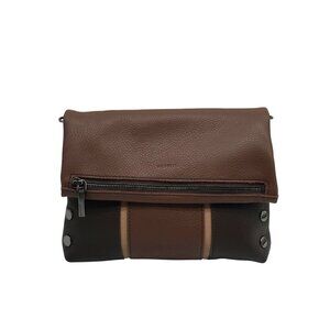 Hammitt VIP Orchestra Brown Pebbled Leather Medium Crossbody Clutch